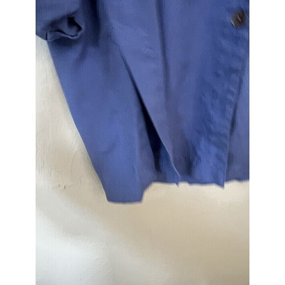 90s Lord & Taylor Silk Blue Button Down Blouse Tailored Size Medium Shirt Top - Picture 9 of 9